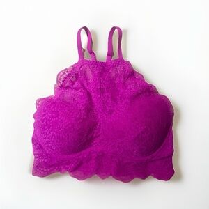 Victoria's Secret Fuchsia Lace Halter Bralette